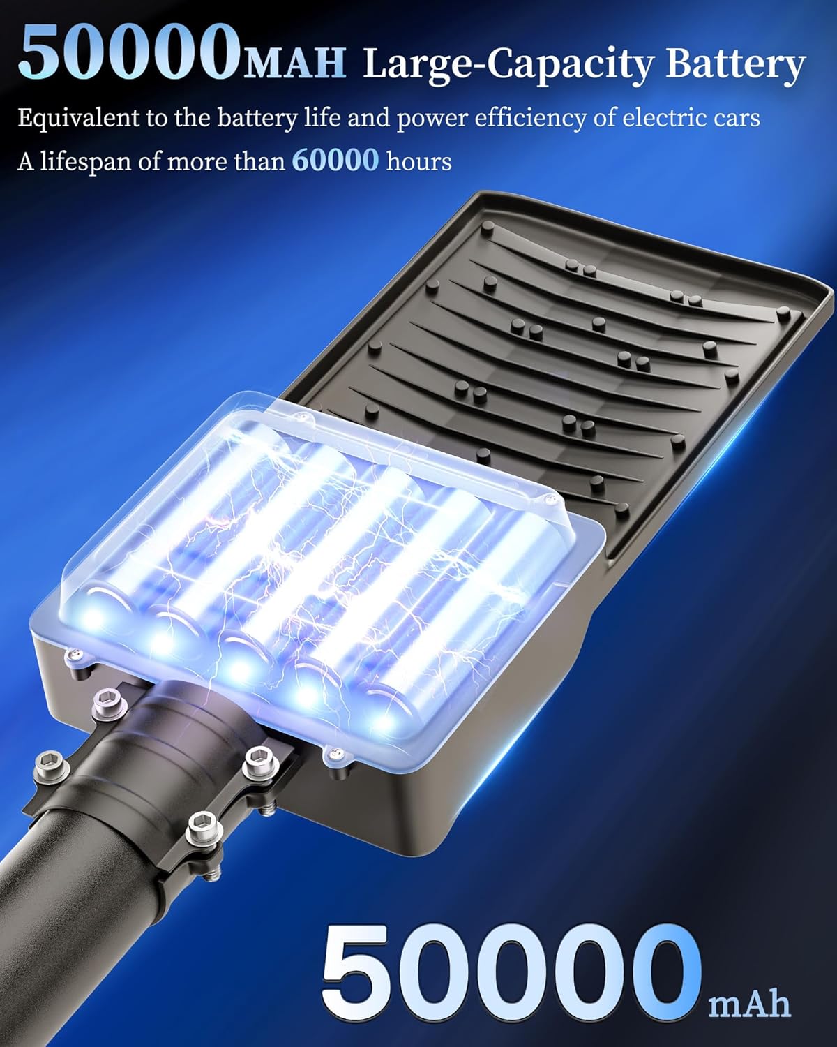 Gefolly SL-10800W Solar Street Light Outdoor 750000LM Wide Angle Commercial Parking Lot Lights Dusk to Dawn 6500K Flood Security Light IP67 Lamp for Basketball Court, Yard, Road