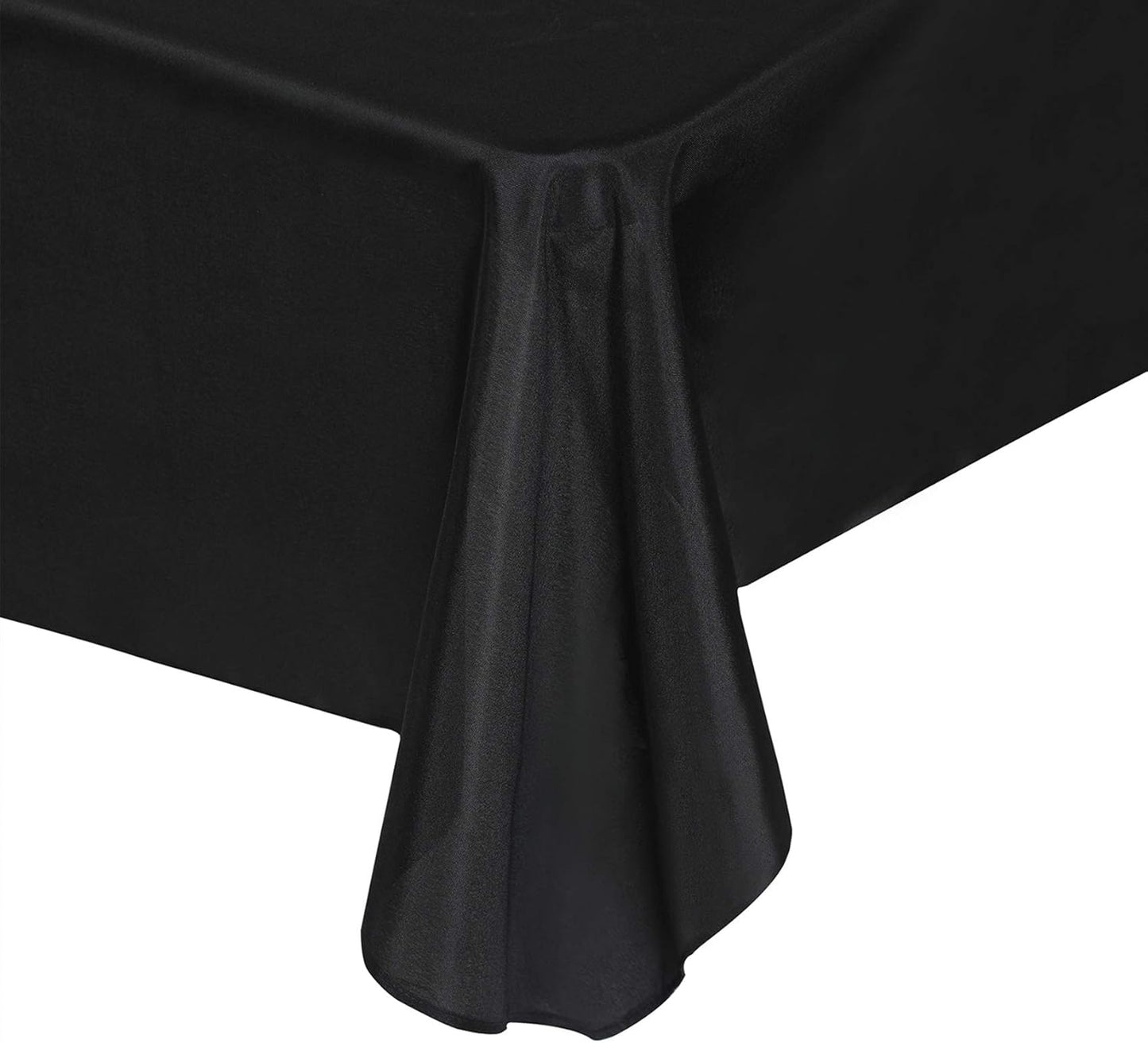 Rectangle Tablecloth 60x120 inch Washable Polyester Fabric Table Cloth for Wedding Party Dining Banquet Decoration（60x120, Black）