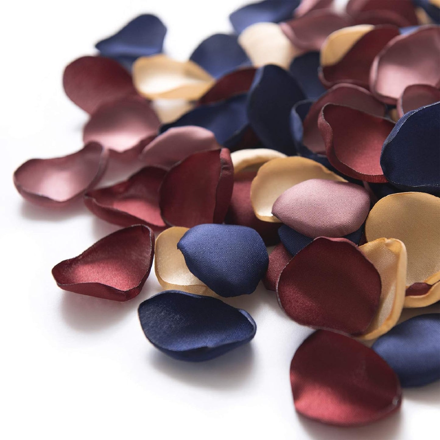 Ling's Moment Rose Petals, Silk Flower Petals for Wedding/Aisle/Flower Girl Baskets/Table Centerpiece Décor,etc.Burgundy Navy Gold 400pcs
