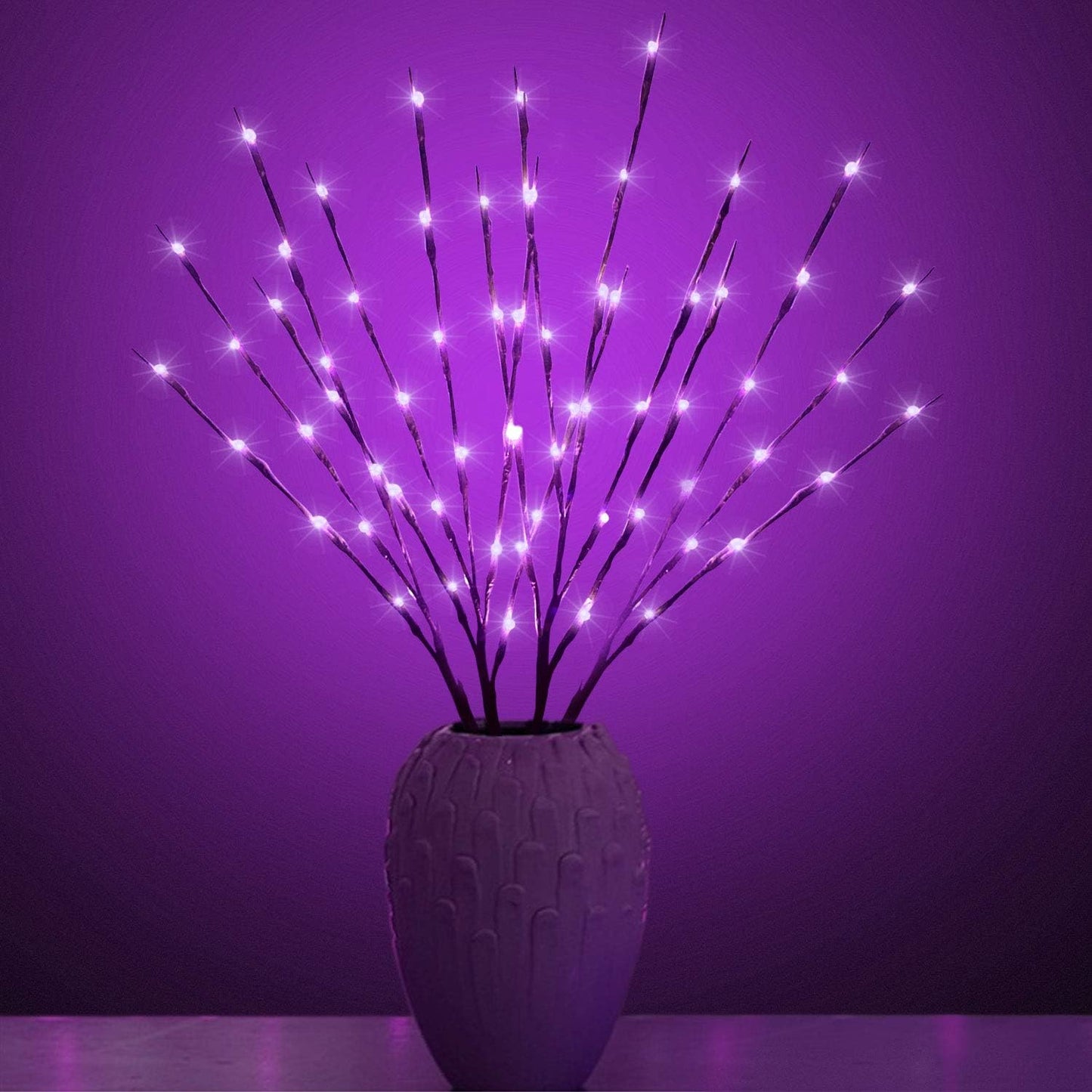 Led Branch Light Battery Operated Lighted Branches Vase Filler Willow Twig Lighted Branch 30 Inch 20 LED for Christmas Home Party Decoration Indoor Outdoor Use Pack of 2 Purple