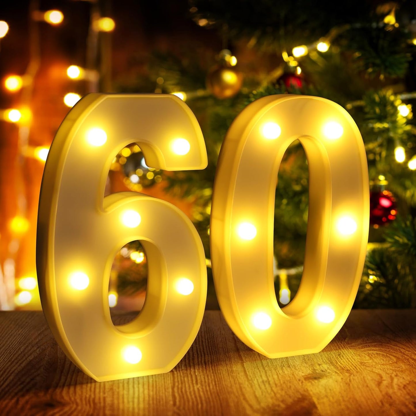 60th Birthday Decorations for Women Men,Happy 60 Birthday Decorations for Centerpieces Table,60 Light Up Numbers Sign Led for Party Backdrop Wall Decor for Wedding Anniversary Home
