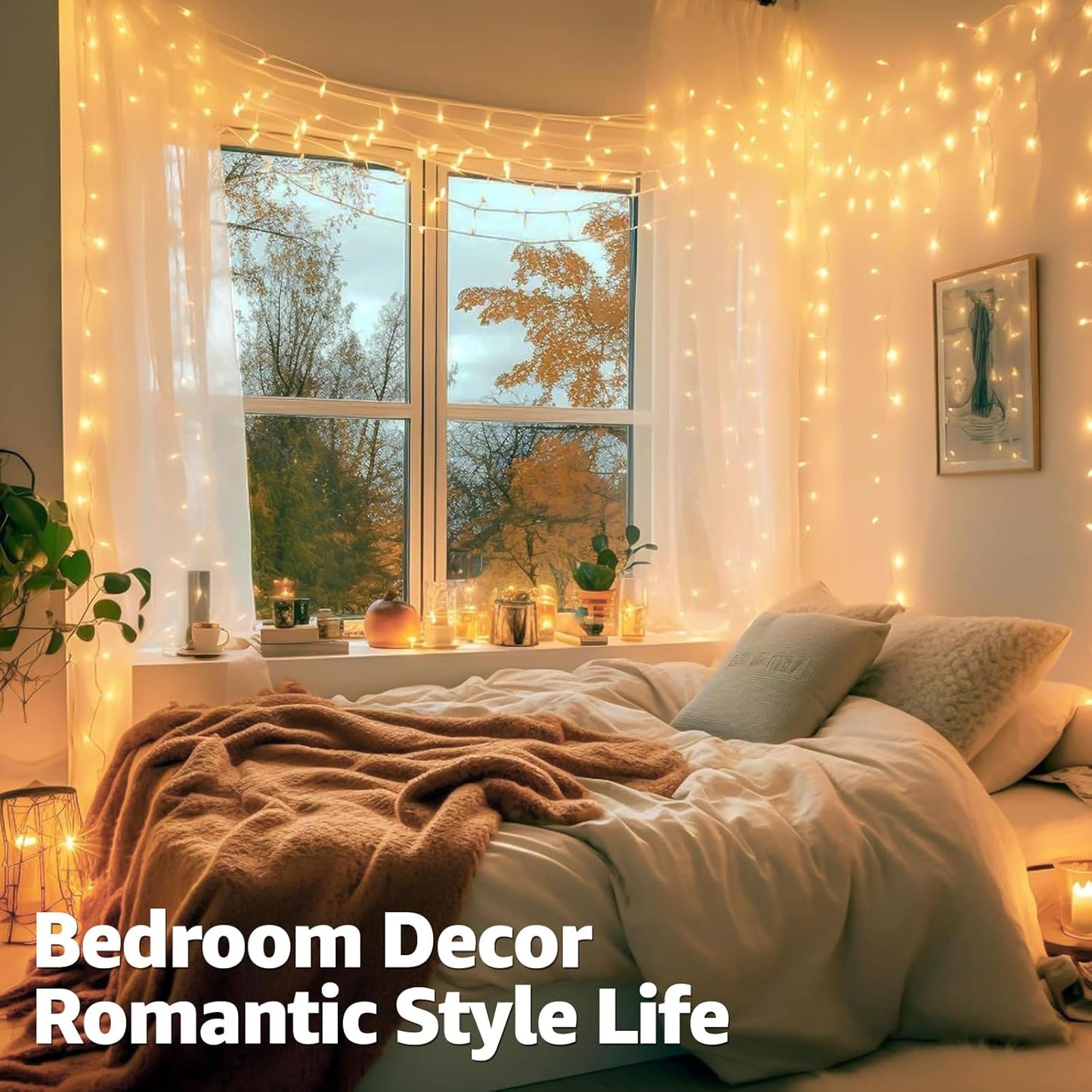 Connectable Warm White String Lights Indoor Bedroom, 8 Modes Christmas String Light Plug in Classroom Lights, 49ft 150 LED Fairy Twinkle Light for Wedding Holiday Christmas Decor