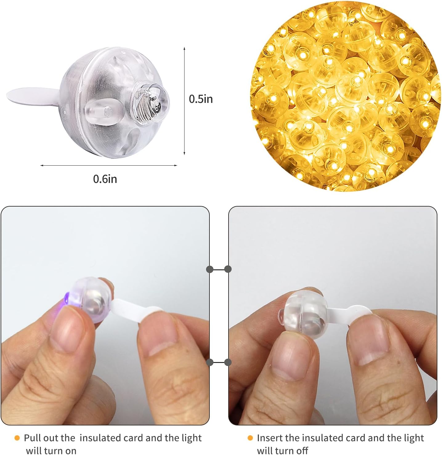 Aogist 200Pcs Warm White Balloon Lights with Hook,Long Standby Time,Waterproof Mini Light for Birthday Party Wedding Christmas Halloween Easter Decorative