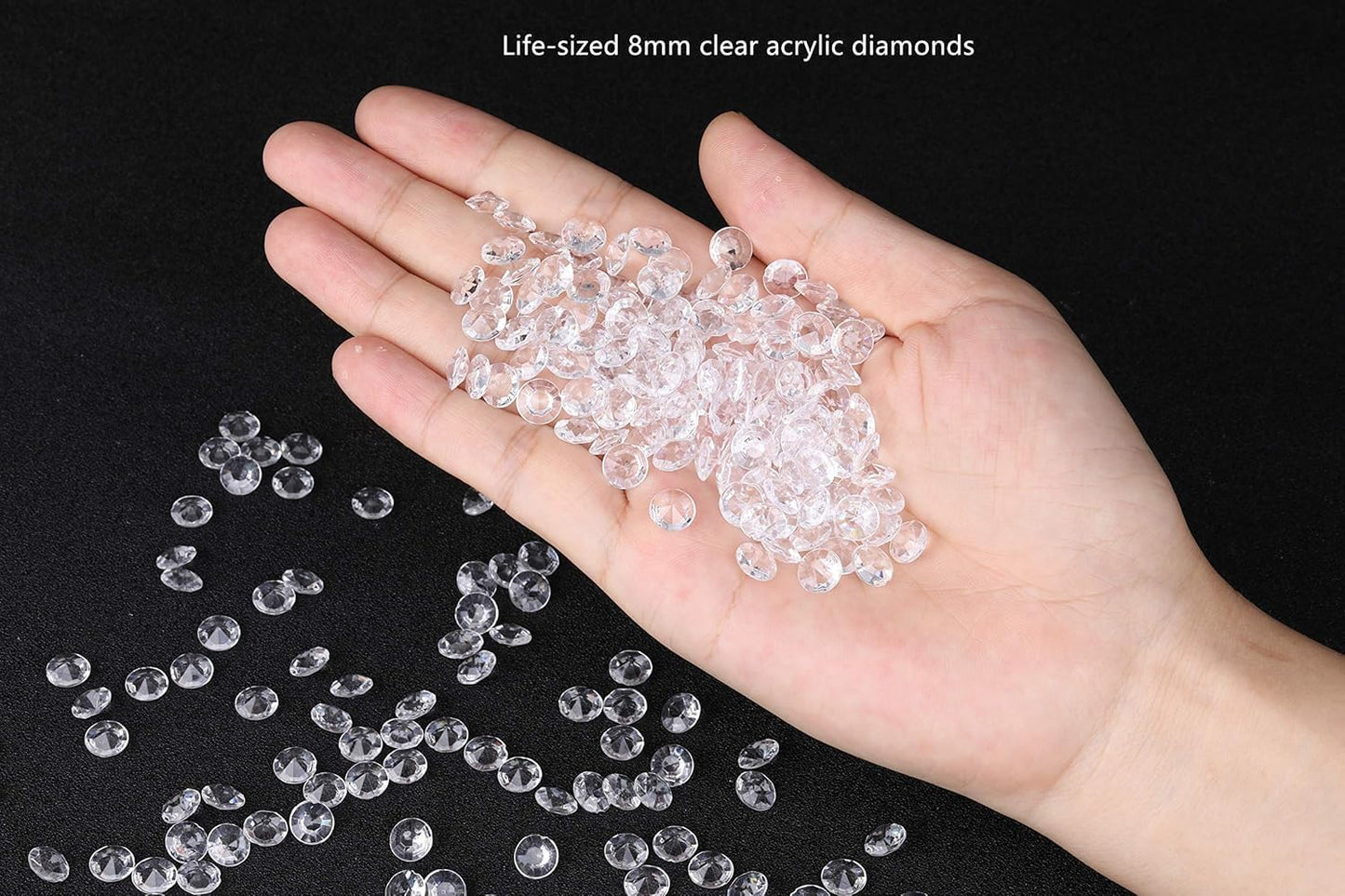 2000 pcs/Pack Wedding Table Scatter Confetti Crystals Acrylic Diamonds 8 mm Rhinestones for Wedding, Bridal Shower, Vase Beads Decorations (8mm, Pink)