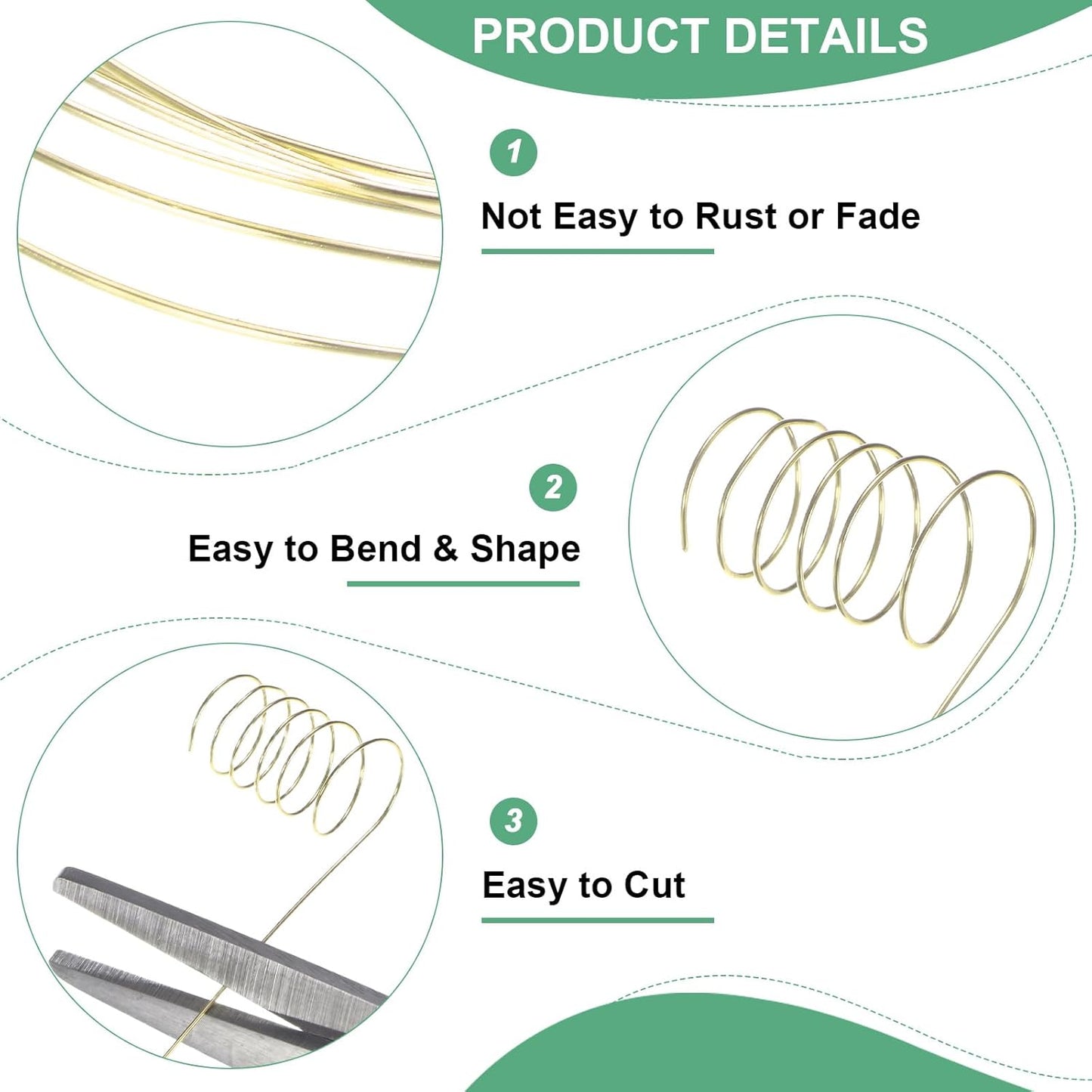 0.2mm Jewelry Wire, 32 Gauge 328FT Craft Wire Copper Beading Wire for Jewelry Making/Planting/Weaving/DIY Crafting, Soft Metal Wires [100M, Light Golden]