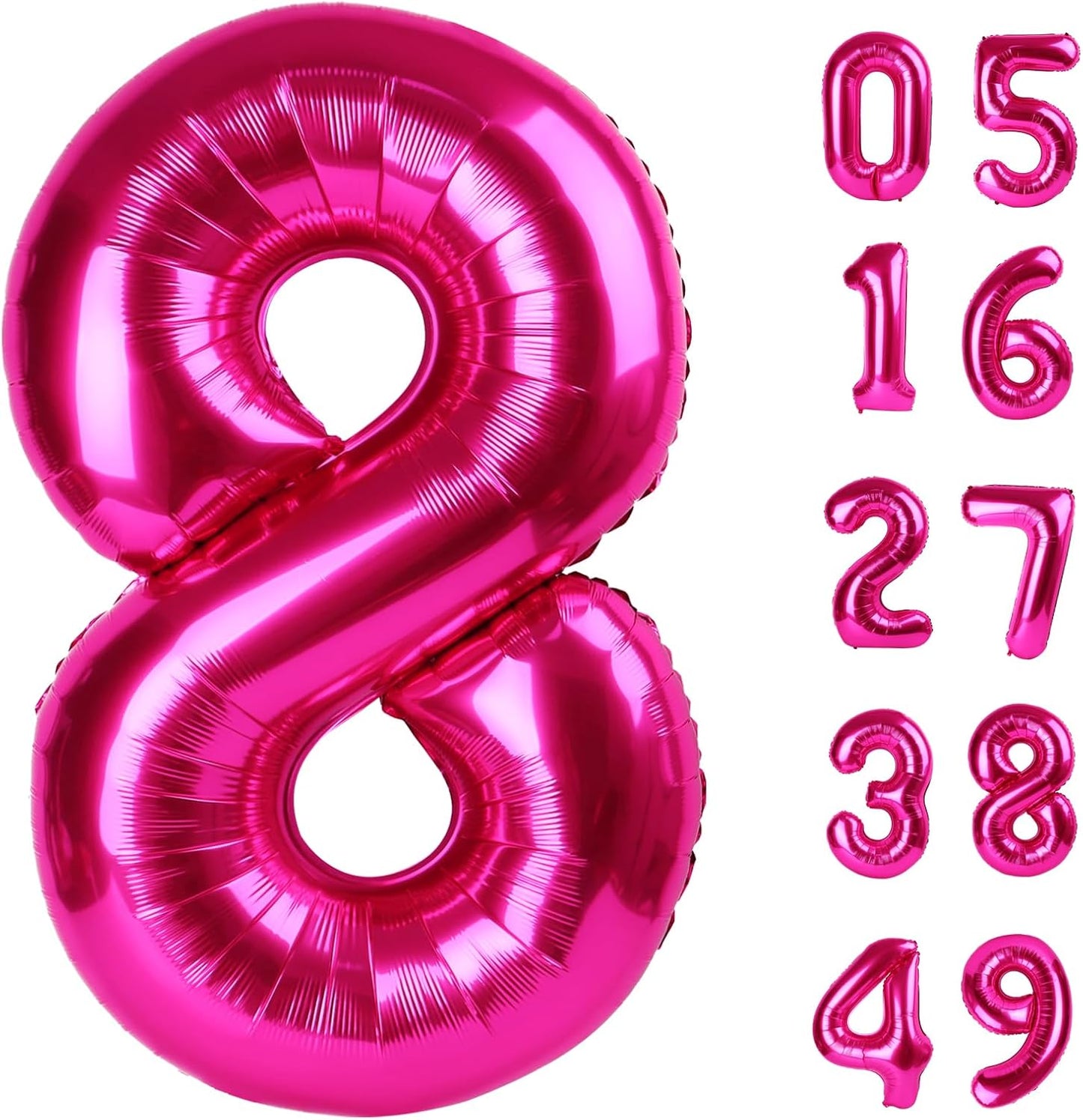 Hot Pink Foil Number 28 Balloon 40 Inch, Helium Mylar Eight Number 28 Birthday Balloons, 28th Hot Pink Women Men Wedding Anniversary, Graduations Party Supplies