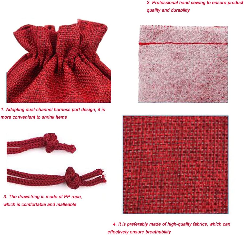 50 Pcs Burlap Bags with Drawstring,3.9"x5.5" Gift Bags Jewelry Pouch Bags for Candy Packing Party Favors Wedding Holiday DIY Craft(Beige)