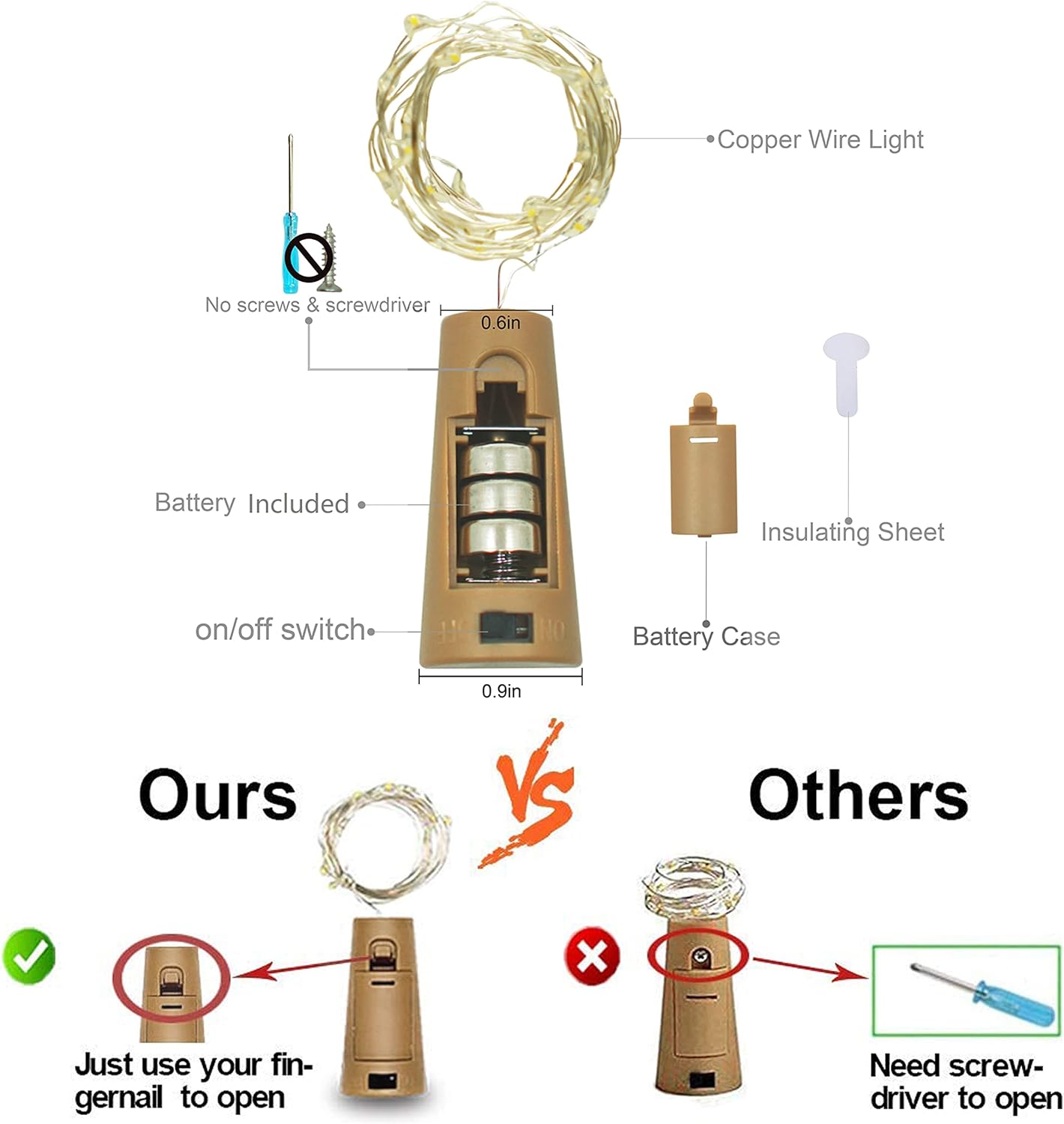 Wine Bottle Lights with Cork, Battery Operated 20 LED Cork Shape Silver Wire Colorful Fairy Mini String Lights(No Bottles) for DIY, Party, Decor, Christmas, Halloween,Wedding (3, Cool White)