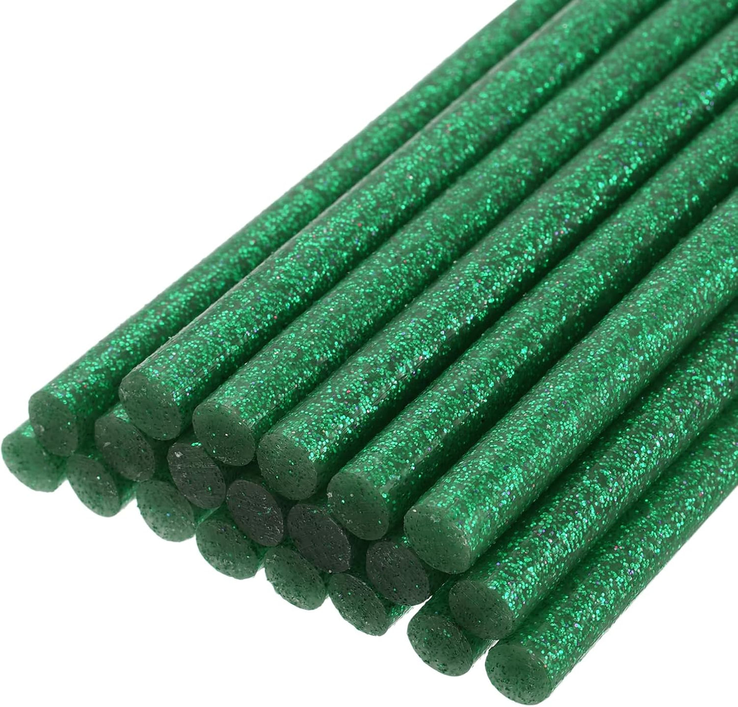 uxcell 20pcs Hot Glue Sticks for Glue Gun 7mm/0.27-inch x 8-inch Mini Hot Melt Adhesive Glue Stick Glitter Green