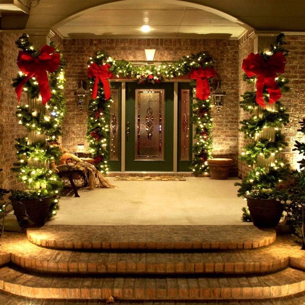 Toodour Solar Christmas Lights Outdoor, 2 Packs Total 144ft 400 LED Solar String Lights with 8 Mode, Outdoor Christmas String Light for Garden, Patio, Fence, Balcony, Xmas Tree Decor - Warm White