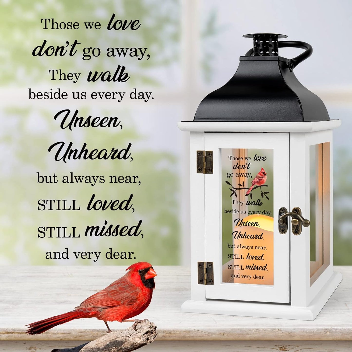 Memorial Lantern - Bereavement Sympathy Gifts for Loss of Loved One Memorial Gifts for Loss of Mother Loss of Father Remembrance Gifts Thoughtful Funeral Gifts with LED Candle and Remote