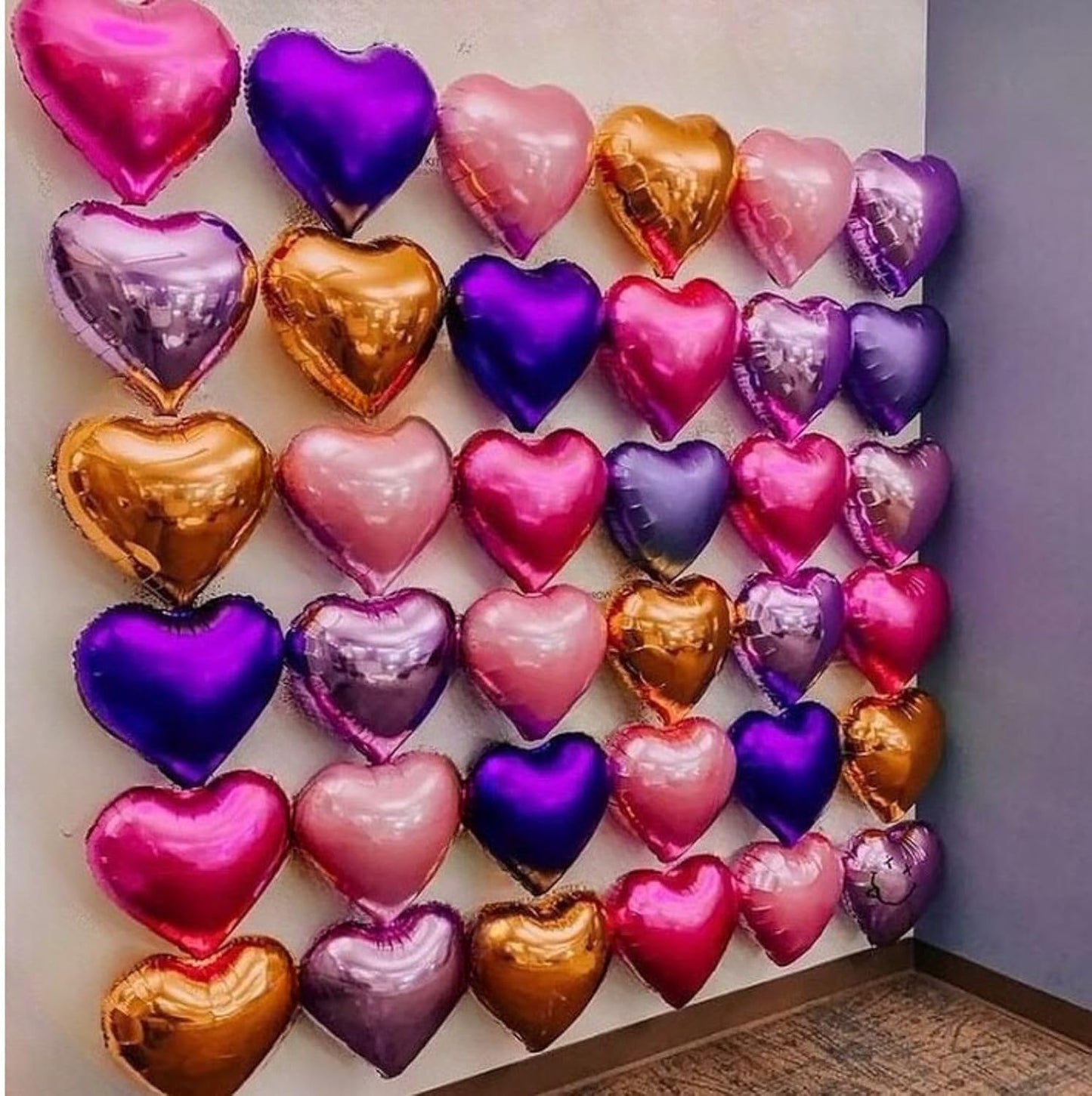 12 Pcs Heart Balloons, 18 inch Pink Heart Shaped Balloons, Big Helium Balloon,Love Foil Balloon for Wedding Baby Shower Anniversary Backdrop Valentine Party Decoration