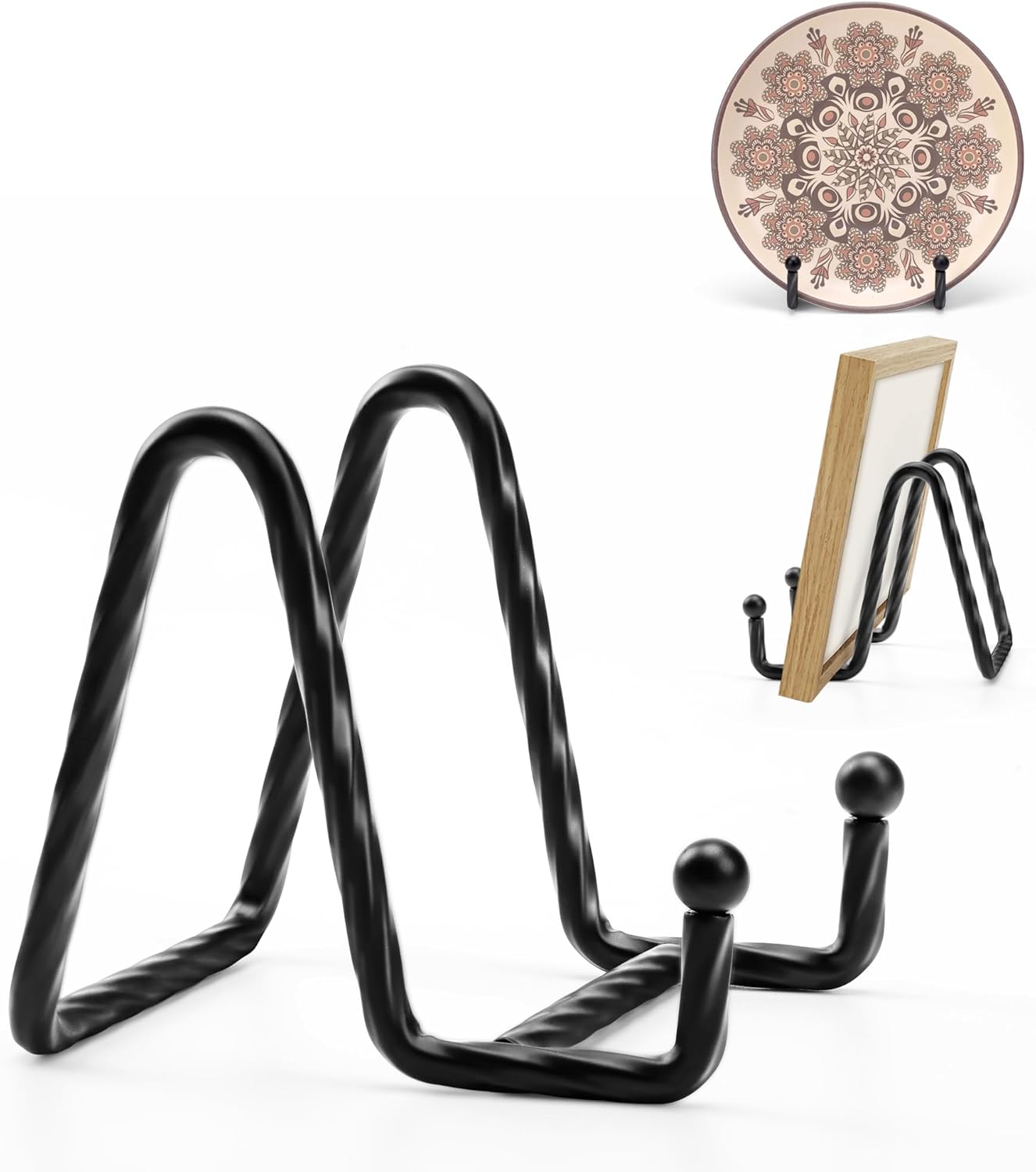 Picture Stands for Display 3 Pack 3 Inch Plate Stands for Display - Black Metal Decorative Plate Stand, Plate Holder Display Stand, Picture Frame Stand, Plate Display Stands for Picture Stand