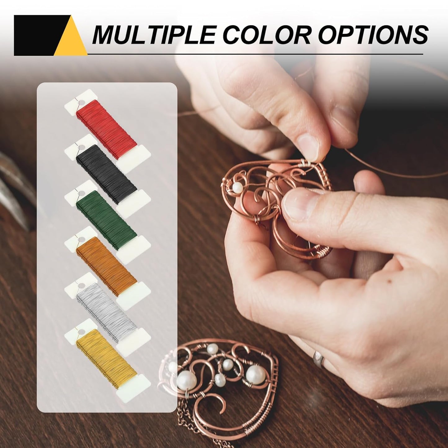 MECCANIXITY 114 Yards/345 Feet 27 Gauge Metal Floral Wire Gold Tone Flexible Paddle Thin Floral Wires for Craft, Christmas Wreath, Flower Arrangement, Wedding, Total 3 Roll