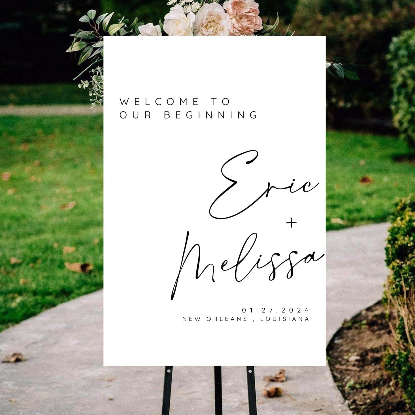 Calligraphy Wedding Welcome Signs, Welcome Sign Wedding, Customized Wedding Welcome Sign, Custom Wedding Welcome Sign