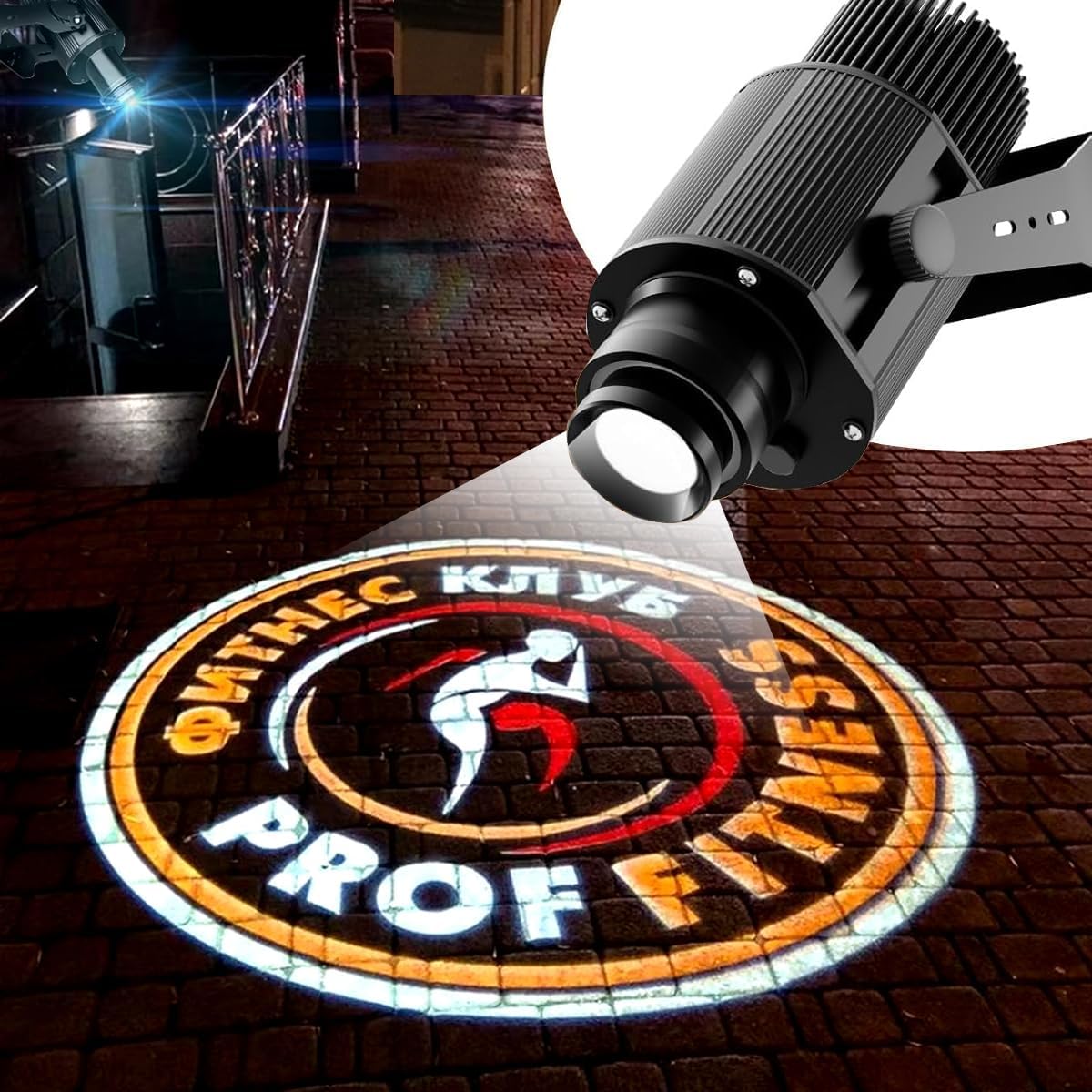GOBO Projector Custom Logo Projector Lights for Store Business or Outdoor Wall Street Waterproof Ip67 HD Led for Shop Advertising and Wedding (120W)