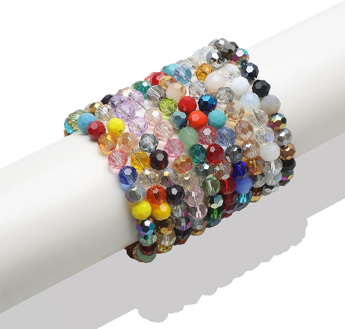 6MM Crystal Rondelle Faceted Glass Beads - 200pc, Green Series - Round Spacer Beads for Jewelry, Bracelets, DIY Crafts, Wind Chimes & Suncatchers