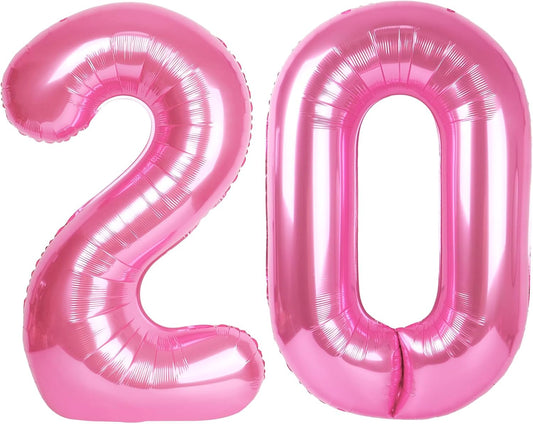 number pink 20 balloon