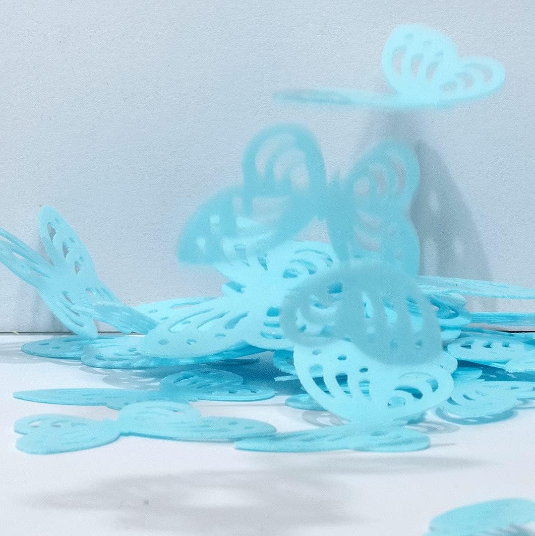 Edible Flowers Edible leaves &Edible butterflies Wafer Paper Cake Cupcake Toppers for Decorating Rice Paper Flower Food Decorations for Baking Girl Birthday Party Mix Size Color (Blue butteflies 60)