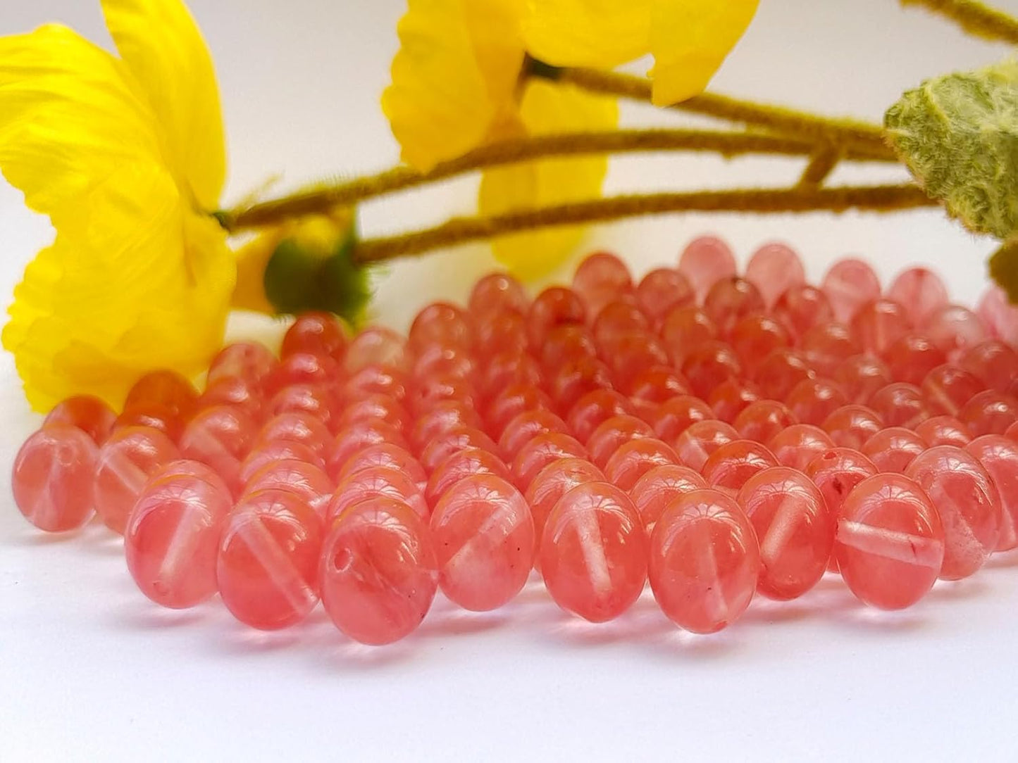 Stone Beads 10mm 60pcs Watermelon Quartz Beads Round Loose Gemstones Beads for Bracelet Necklace Jewelry Making (10mm, 61024 Watermelon Quartz)