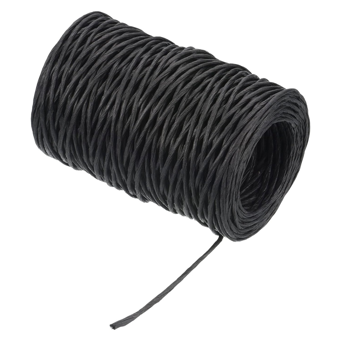PATIKIL 164 Feet Floral Bind Wire Wrap Twine, 2mm Florist Wire Iron Wire Paper Covered Vine Wrapping Binding Wire for Flower Bouquets, Black