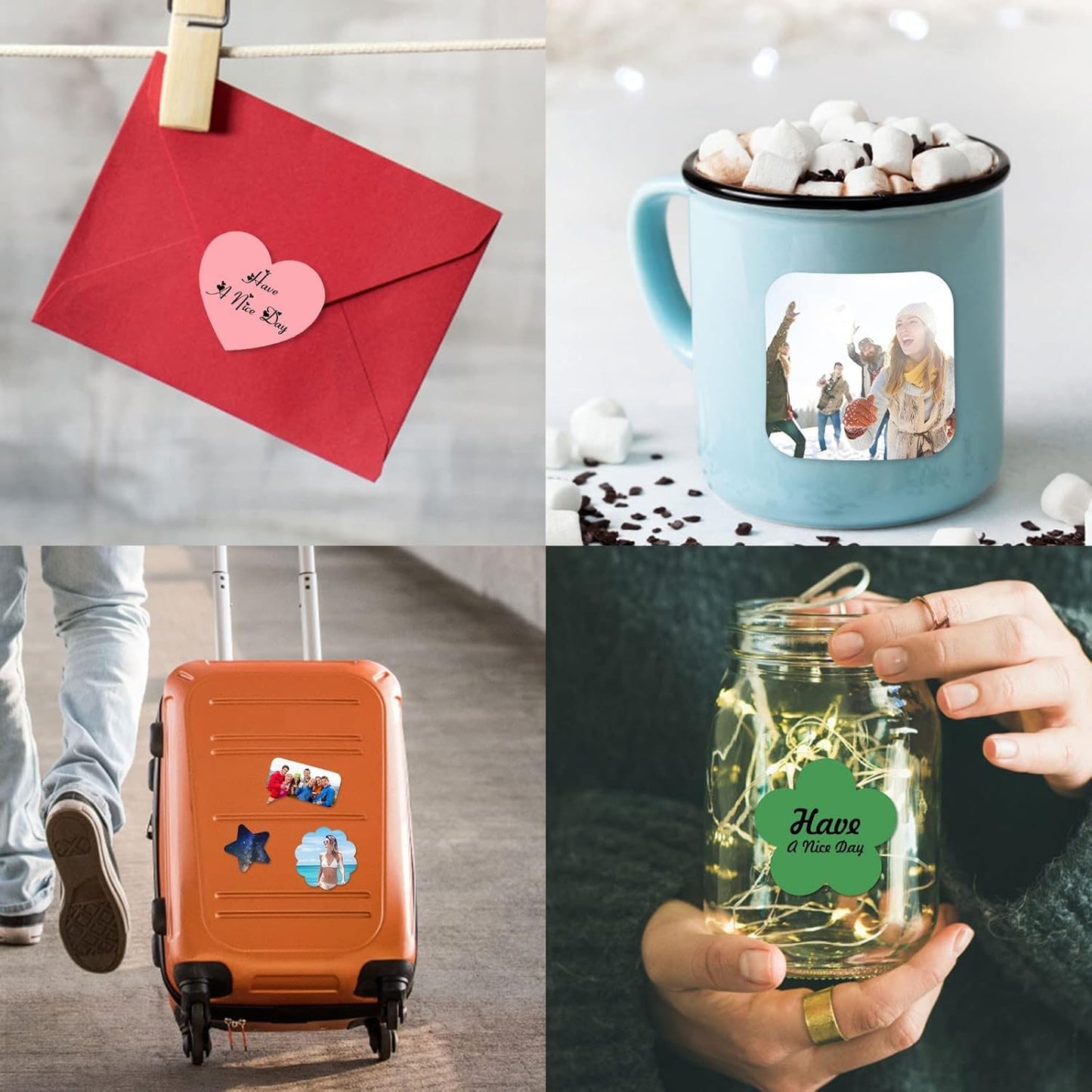 50 Pack Custom Stickers Personalized Labels for Business Logo Customized Vinyl Wedding Favors Birthday Baby Bridal Shower Make Your Own Decals