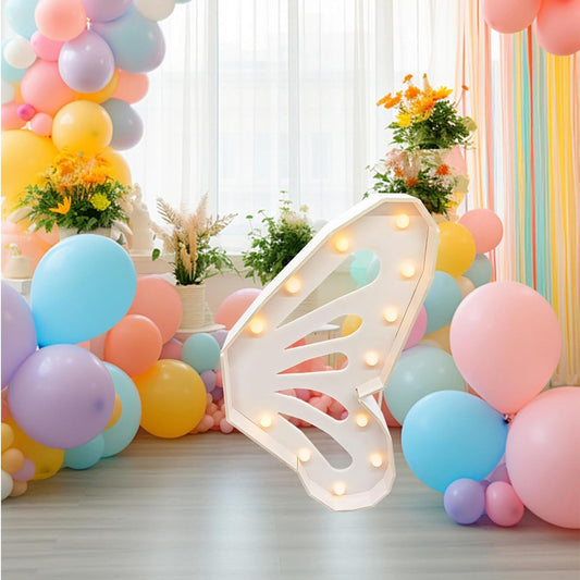 Light up Butterfly,Light up Letter Marquee Lights Sign,Balloon Frame for Baby Shower Birthday Wedding Engagement White Party Decorations.