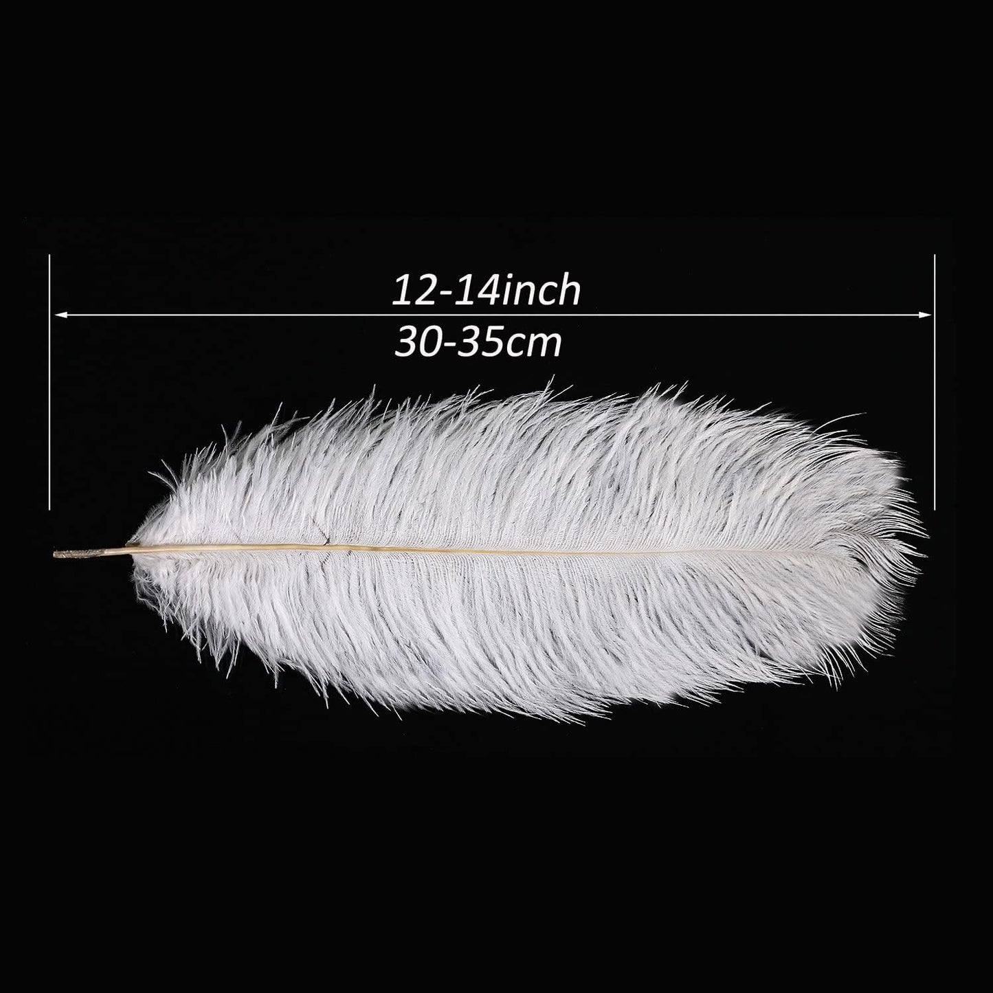YAKRUNA 30PCS White Ostrich Feathers for Centerpieces for Wedding Birthday Gatsby Party, 12-14 Inches Bulk Decorative Plumes for Vase & Table & Christmas Tree Decor (30-35cm, White)
