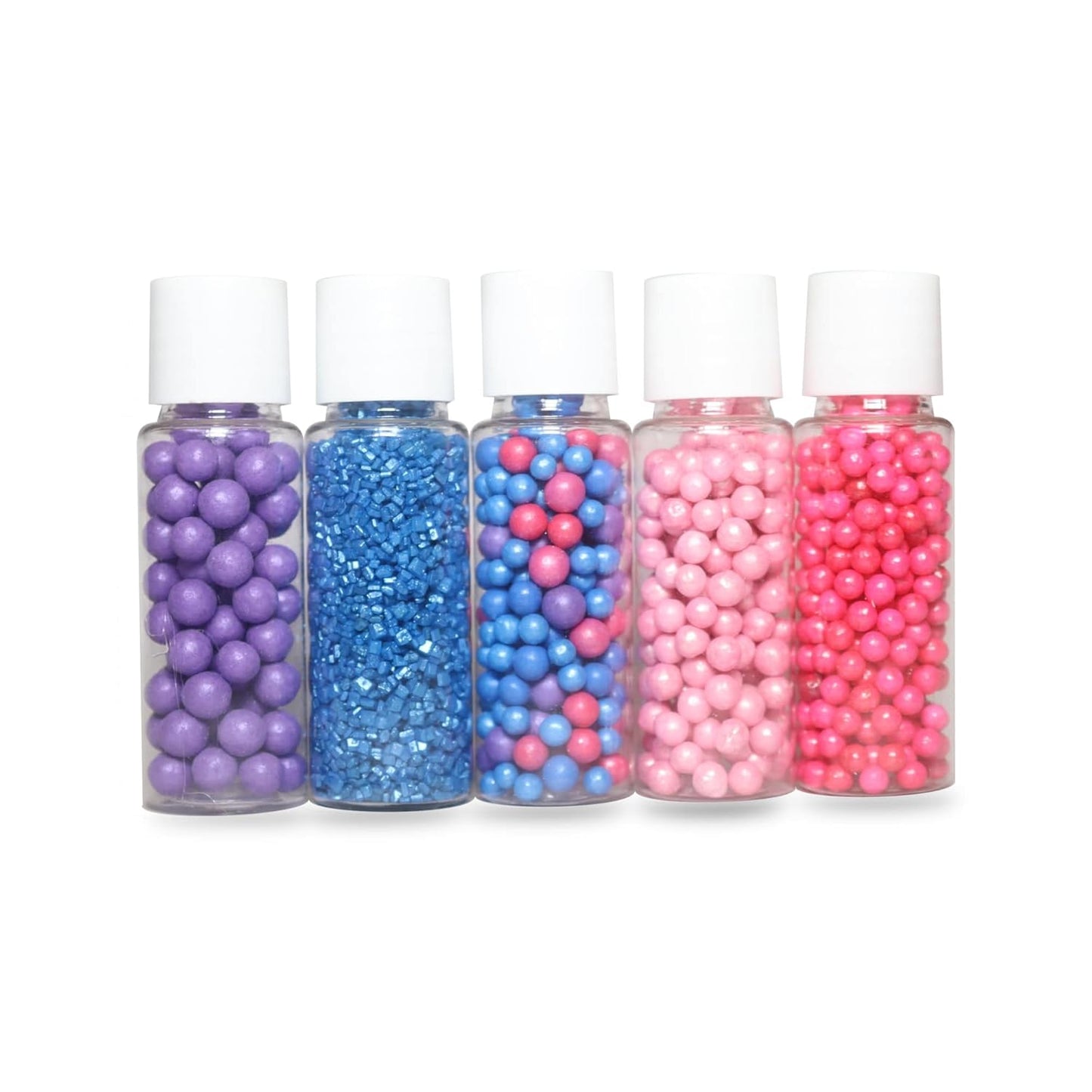 Confect Cake Decorating Sprinkles | Mix Hot Pink Baby Pink & Purple Dragees | Deep Blue Sparkling Sugar | Edible Circus Disco Ball Mashup Sprinkles | Vegan, Gluten-Free, Dairy-Free, Palm Oil-Free - 5 Oz