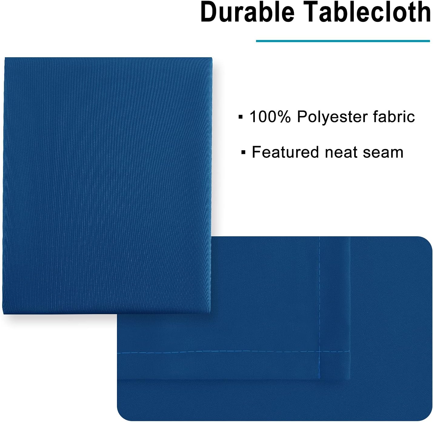 Hiasan Table Cloth Rectangle - Waterproof and Washable Fabric Tablecloth for Dining Room Kitchen and Outdoor Use, Royal Blue, 54 x 108 Inch