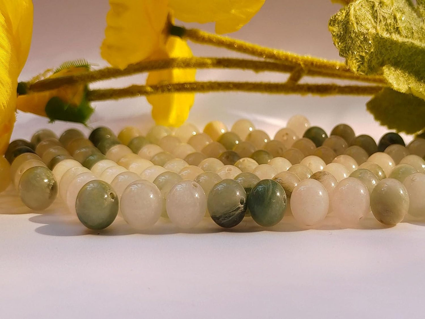 Stone Beads 10mm 60pcs Tiansan Jade Beads Round Loose Gemstones Beads for Bracelet Necklace Jewelry Making (10mm, 61016 Tiansan Jade)