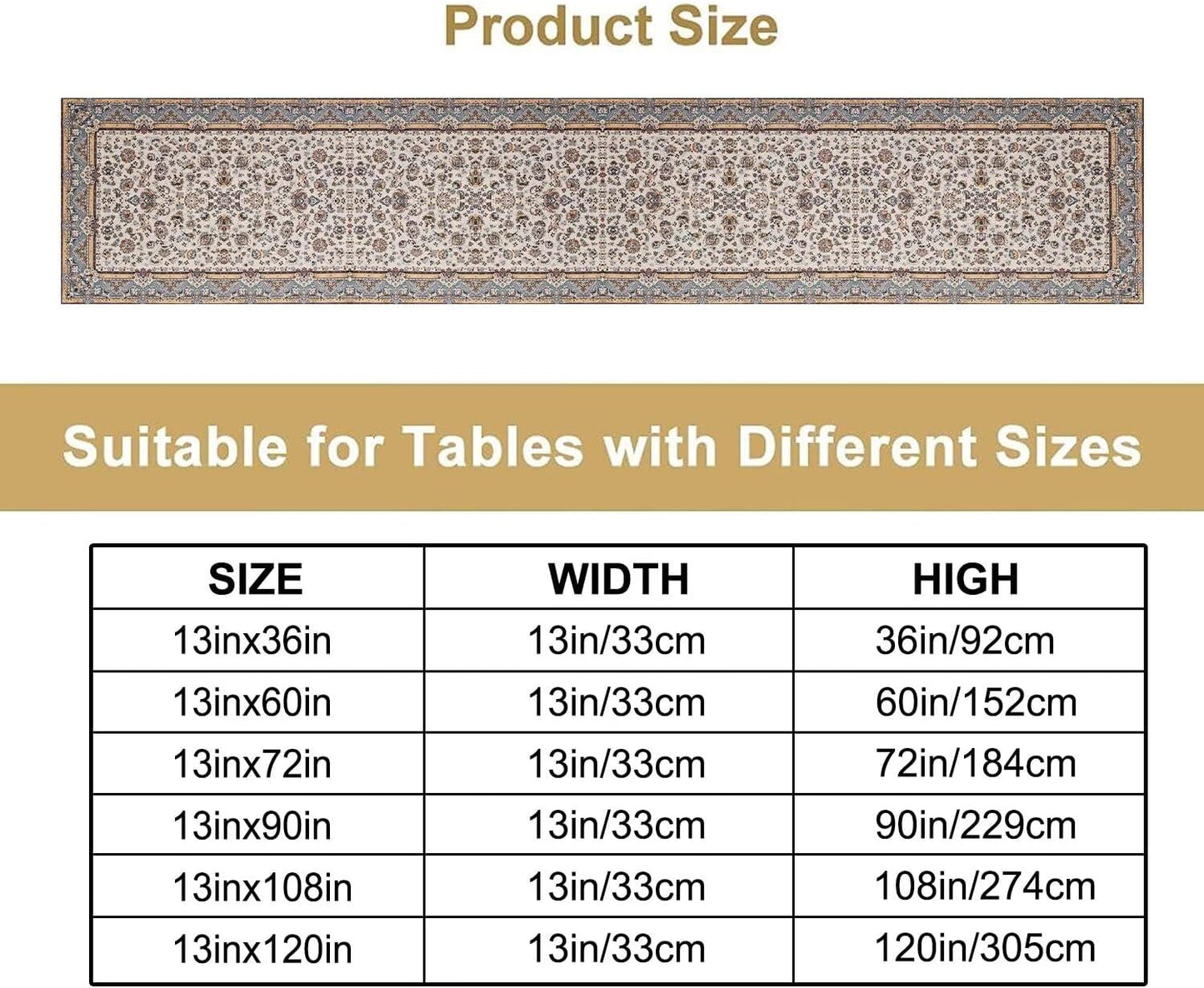 Farmhouse Vintage Flower Table Runner Morris Floral Farmhouse Rustic Coffee Kitchen Home Dining Party Table Decor 13x120in