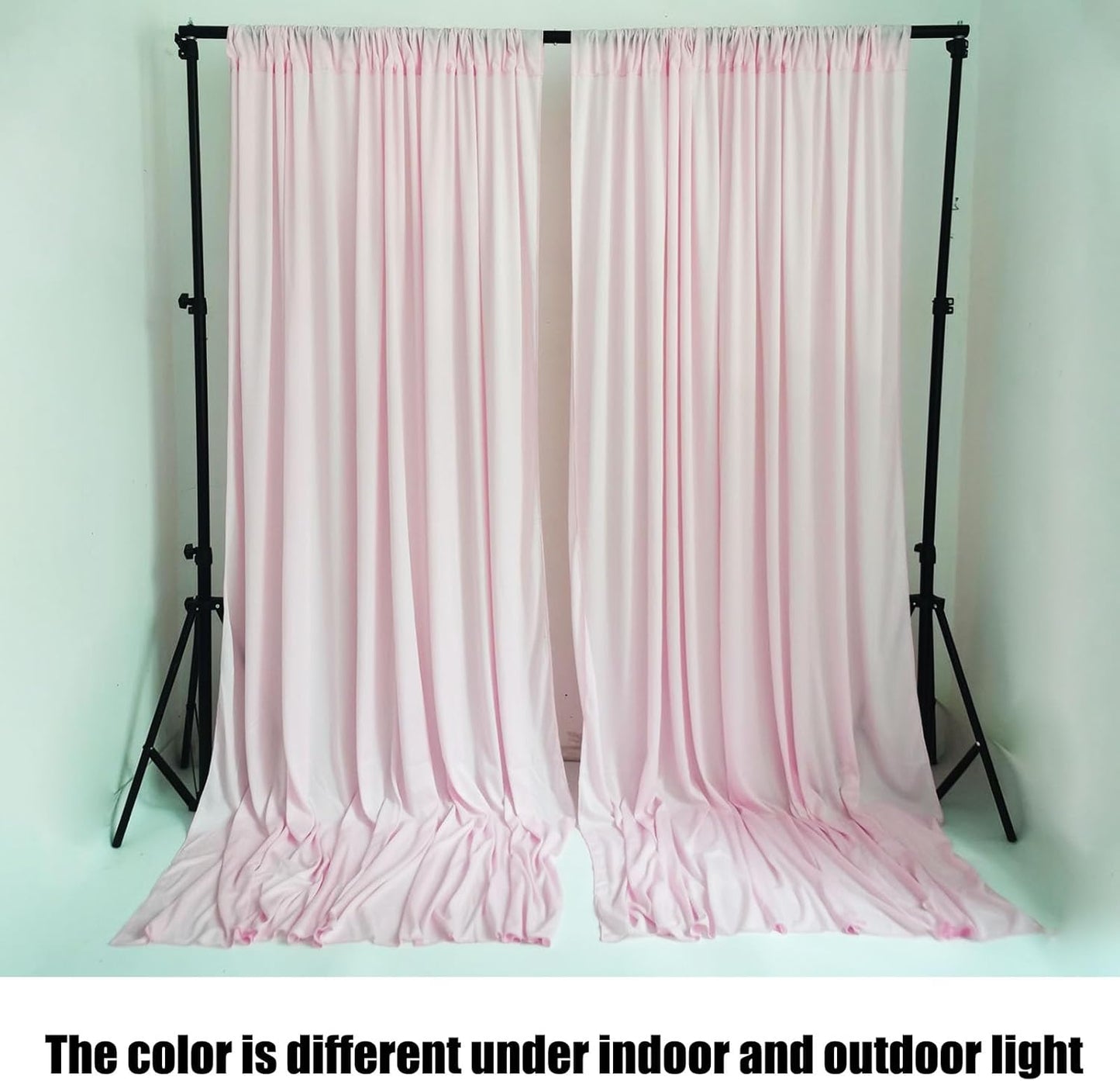 10 x 10 Feet Light Pink Backdrop Curtain for Partie, Background Curtains for Photoshoot, Birthday, Wedding, Halloween, Thanksgiving, Christmas Day, New Year Party Decorations 5Ft x 10Ft, 2 Panels