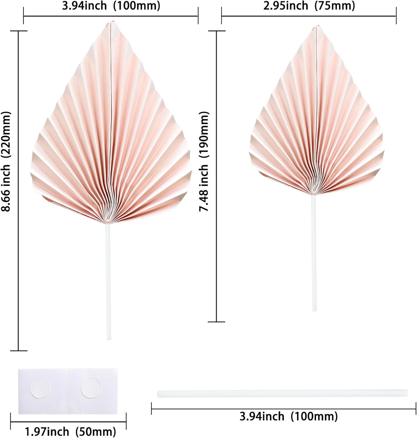 Gyufise 6Pcs Paper Palm Fan Cake Toppers Palm Leaf Fan Cake Topper Palm Spear Leaf Cupcake Toppers Cake Insert Decoration For Cake Decorating Diy Craft Project Home Wedding Party Supplies Pink