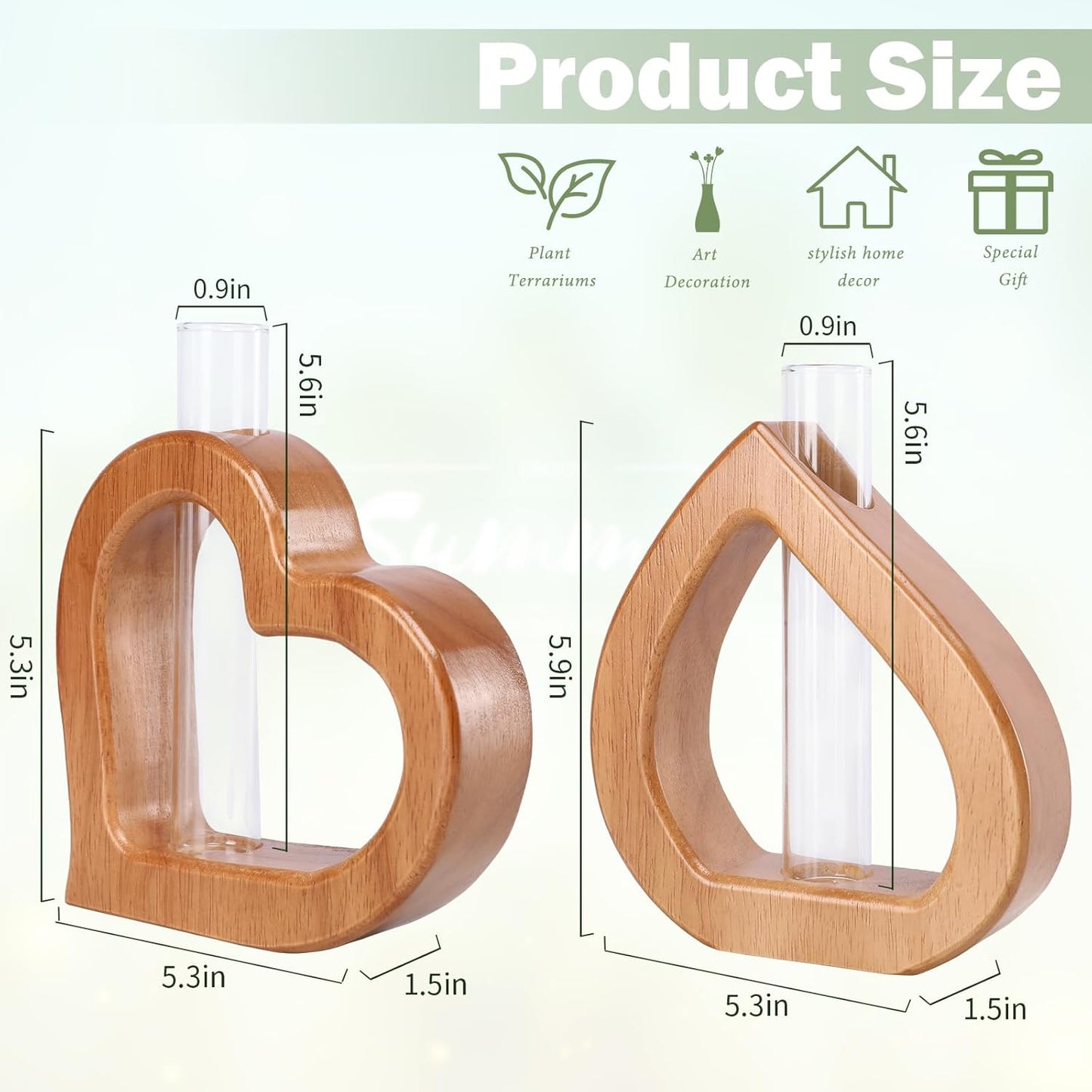 Plant Propagation Stations 2 PCS Wall Hanging Planters for Indoor Plants Glass Tubes Home Decorations Gifts Terrarium Plants Live