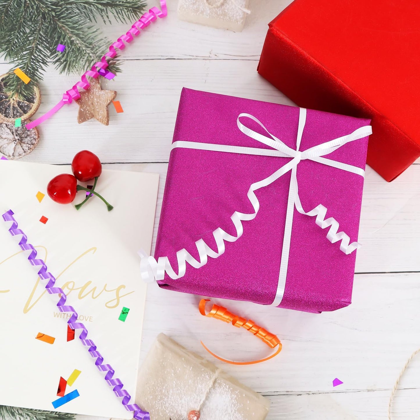 BEISHIDA 500 Yards Matte White Curling Ribbon Balloon String Crimped Ribbons for Gift Wrapping Ribbon for Birthday Halloween Party Decoration Festival Art Craft Christmas Gift Wraps