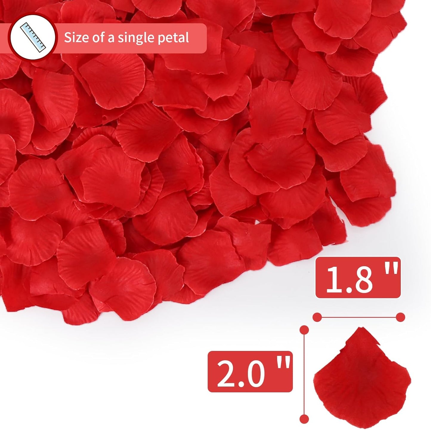 1000 Pcs Artificial Fake Rose Petals,Flower Petals for Romantic Night, Engagement, Party, Wedding, Event Flower Decorations, in Bulk(Red)
