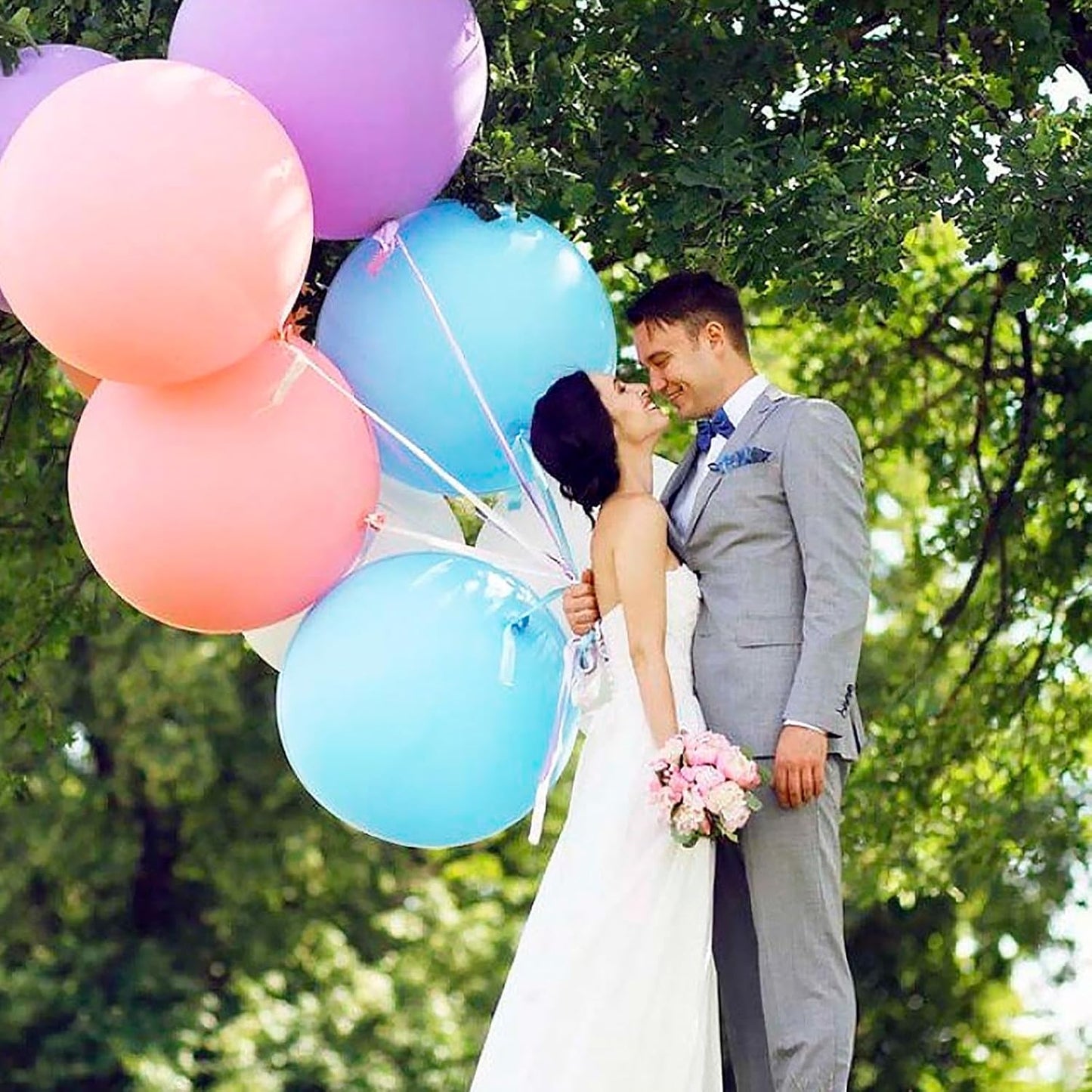 Giant Balloons 36 inch, 4pcs Jumbo Large Latex Pastel Blue Balloons for Birthday Baby Shower Party Decorations.