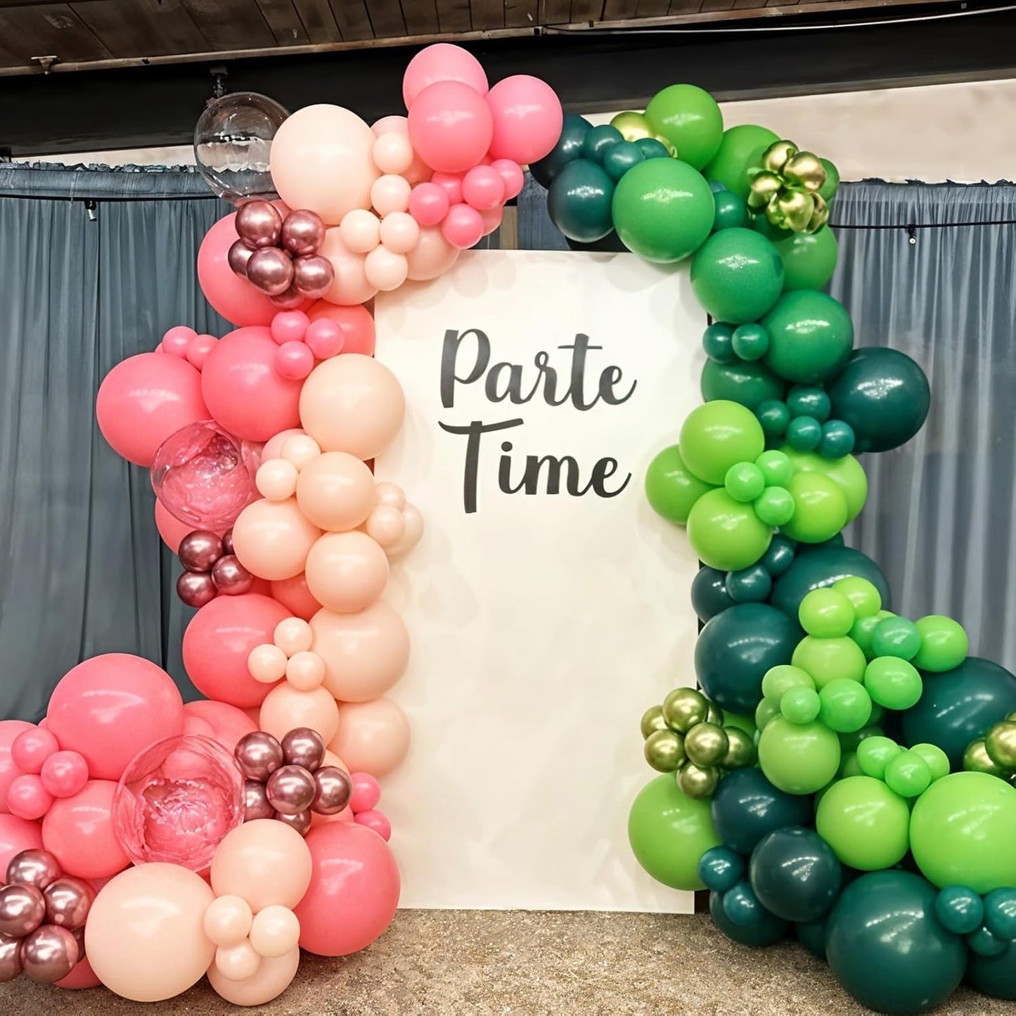 Pink Green Balloons, Pink Green Black Yellow Balloons for Theatre Party Themed Birthday Baby Shower Supplies Party Decorations