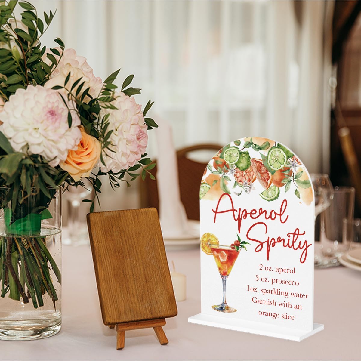 Aperol Spritz Decor Sign for Wedding Acrylic Arch Wedding Bridal Shower Baby Shower Welcome Table Signs for Ceremony and Reception Decor Aperol Spritz Party Decorations Gift 7 x 5 Inches
