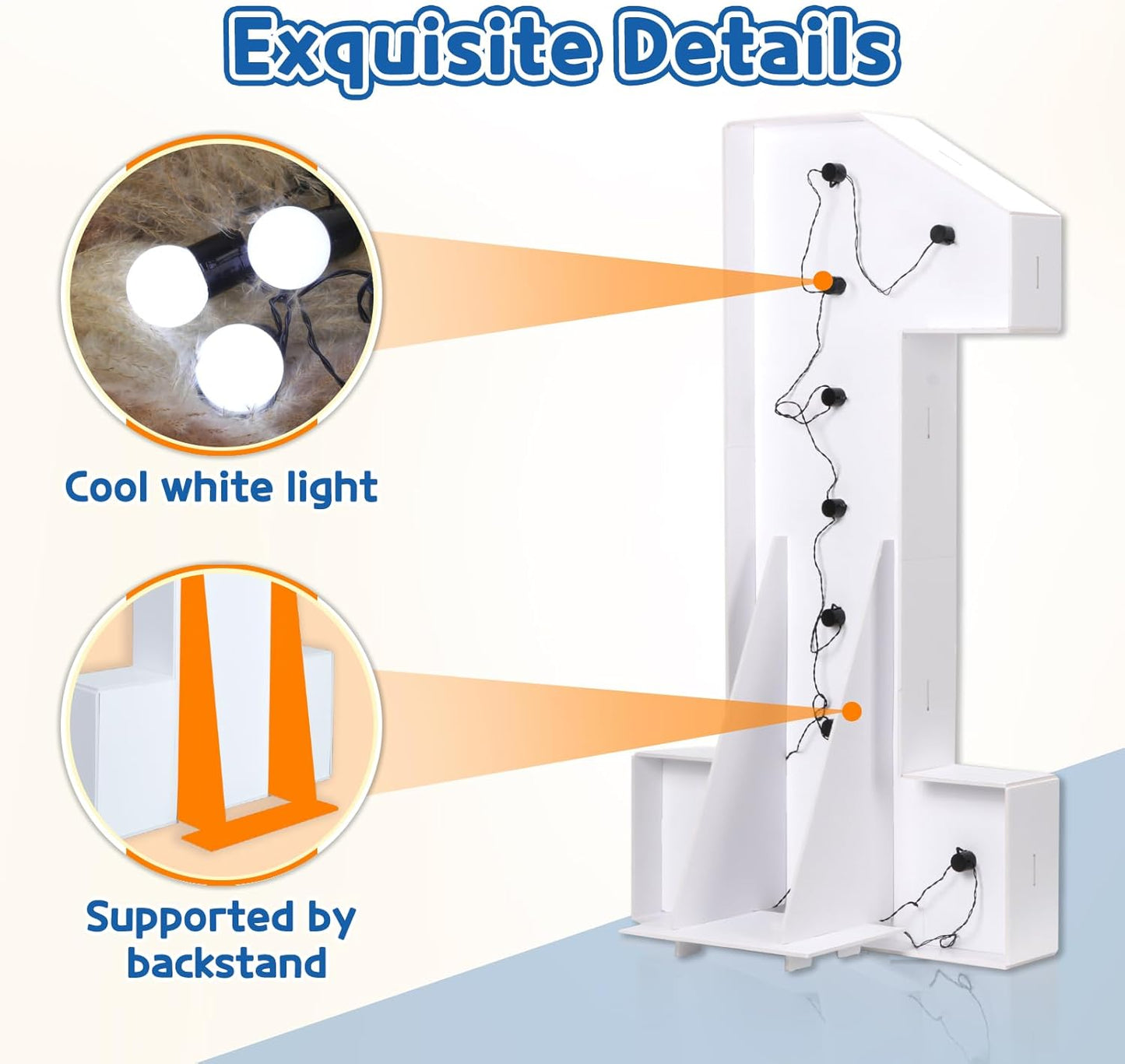 Marquee Numbers 4 Feet Tall Big Light Up Numbers 25th Birthday Decorations Women Men Graduation Decorations 2025 White Anniversary Party Decor Large Cardboard Prop Backdrop Sign 25