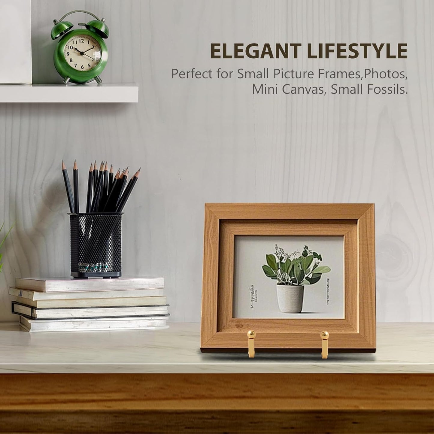 Plate Holder Easel Display Stand - 3 inch Metal Plate Stands for Display - Tabletop Picture Stand - Gold Iron Easels for Display Pictures | Photo Frames | Book | Decorative Plates | Plaque - 1 Pack