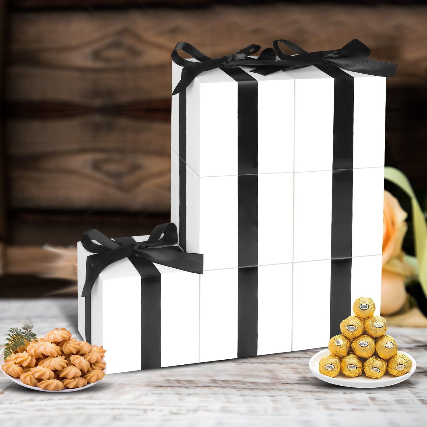 50 Pack Small Gift Boxes, 2x2x2 Favor Boxes White Paper Gift Boxes with Lids for Presents, Crafting, Cupcake Boxes, Gifts, Candy Boxes for Wedding Party Bridal Shower Baby Shower Favors