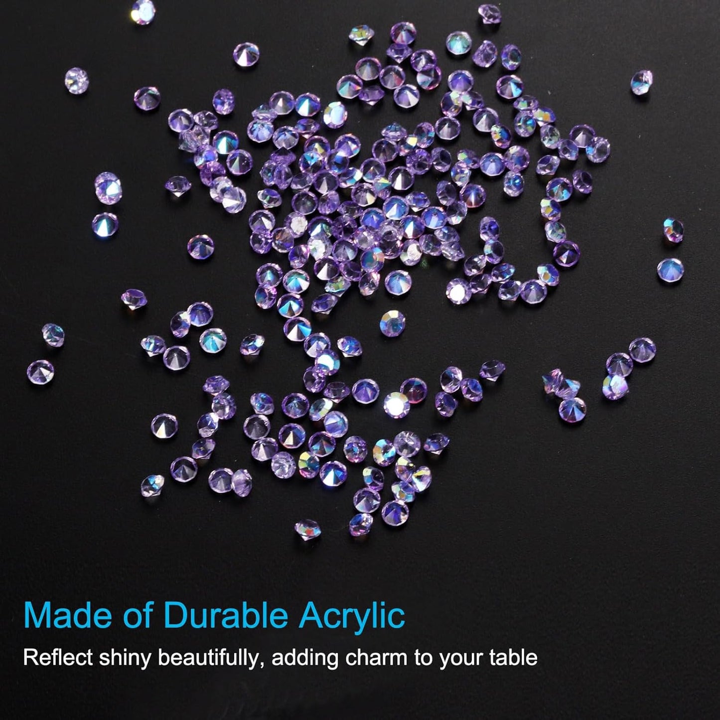 PATIKIL 14000Pcs Wedding Table Scatter Confetti Crystals 3mm Acrylic Diamonds Vase Fillers Gems for Table Centerpiece Decorations Bridal Shower Party, Purple AB
