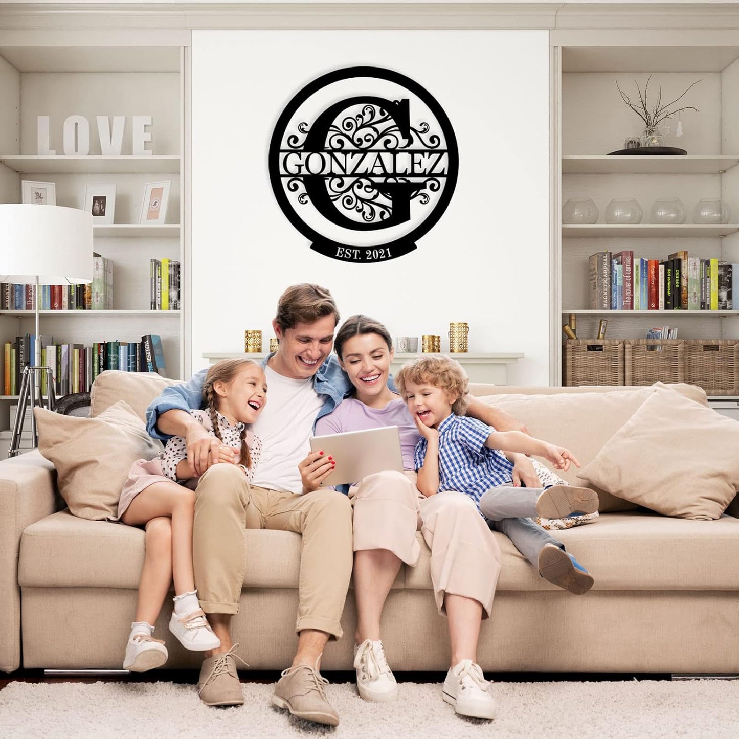 Personalized Metal Signs |Custom Monogram Name Sign | Wedding Gifts for Couples 2025 | Outdoor Wall Art for Family Name | Anniversary Wedding Gifts for Women, Wife, Parents, couple