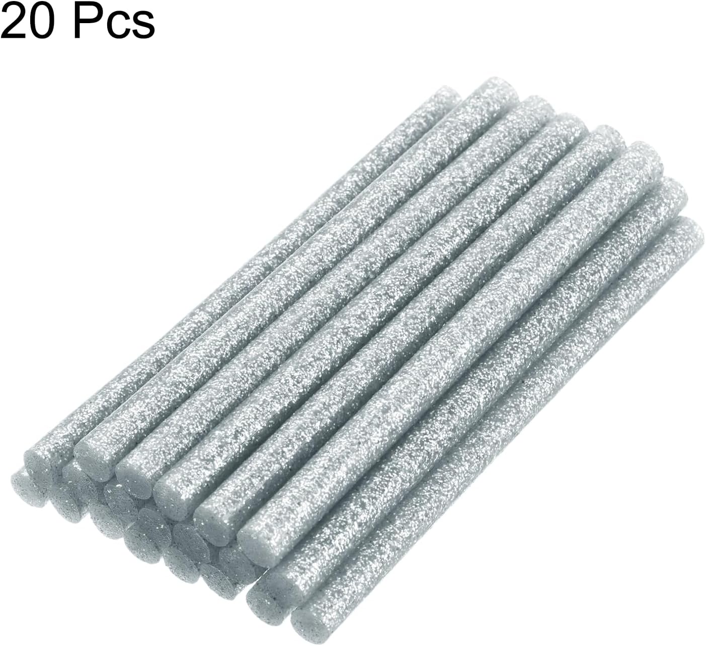 uxcell 20pcs Hot Glue Sticks for Glue Gun 11mm/0.43-inch x 6-inch Mini Hot Melt Adhesive Glue Stick Glitter Silver