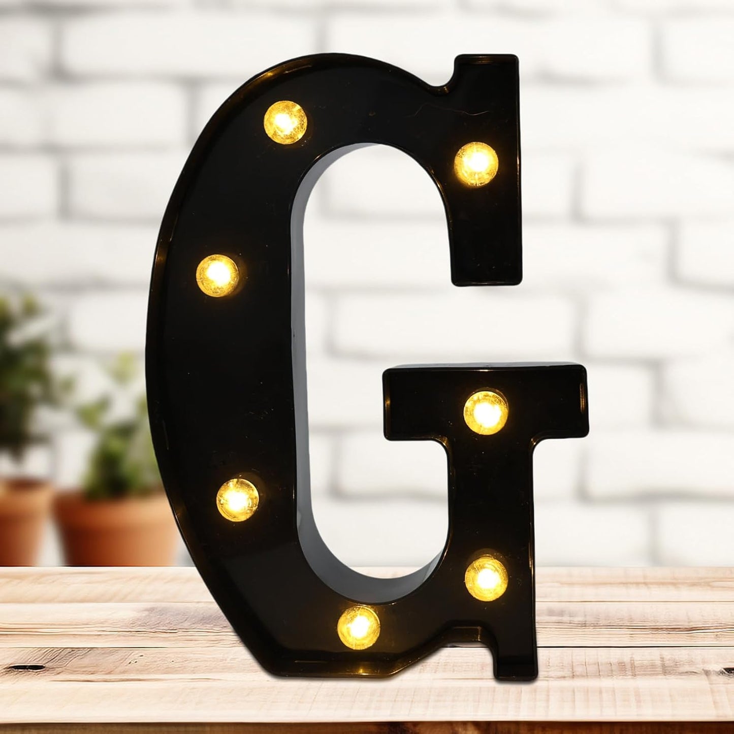 Led Marquee Letters, 8.58 Inch Black Light Up Letters, Small Led Letter Lights, Battery Powered Lighted Letterfor Table, Party, Birthday, Christmas Decor (Black, Letter G)
