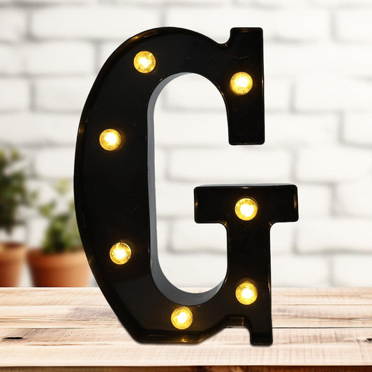 Led Marquee Letters, 8.58 Inch Black Light Up Letters, Small Led Letter Lights, Battery Powered Lighted Letterfor Table, Party, Birthday, Christmas Decor (Black, Letter G)
