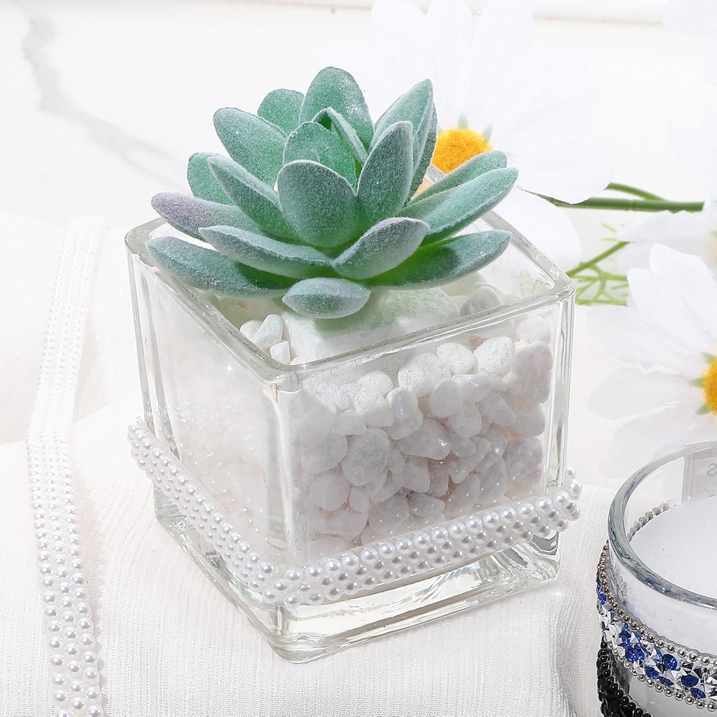 White Pearls Ribbon 3 Yards Self Adhesive Pearls Strips Diamond Ribbon Sticker Crystal Roll Glitter Bling Rhinestones Tape for Crafting DIY Art Decoration (0.4 Inch)