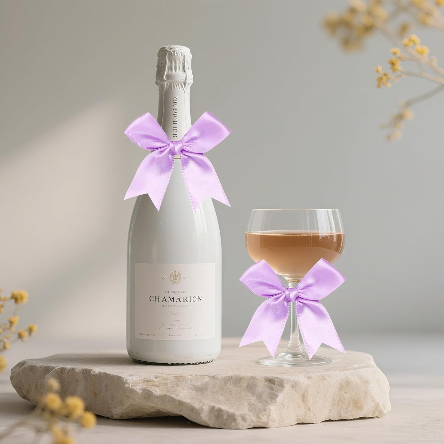 50 Pieces Gift Wrap Bows Premium Satin Ribbon Bows 3.3 Inch Craft Bows for Gift Wrapping DIY Treat Bags Holiday Gifts Bag Party Decorations, Wedding Decor Christmas Birthday Presents (Light Purple)